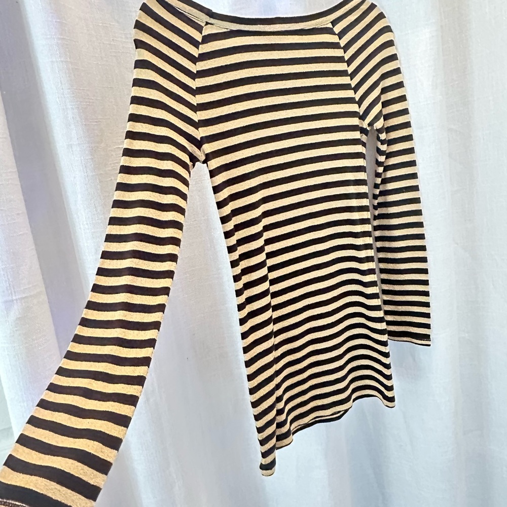 Striped Black and Tan Women's Top